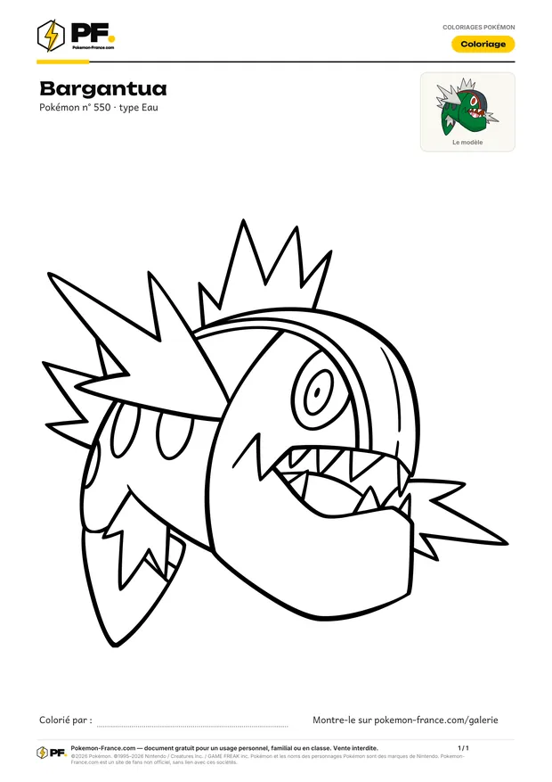 Coloriage Bargantua à imprimer au format A4