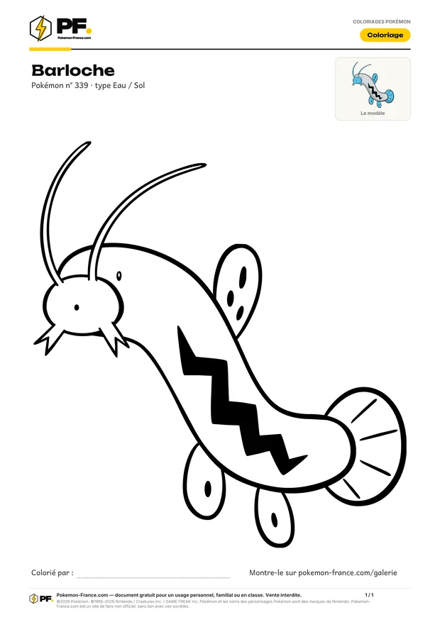 Coloriage Barloche à imprimer au format A4