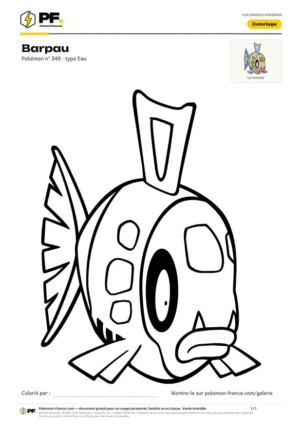 Coloriage Barpau à imprimer au format A4