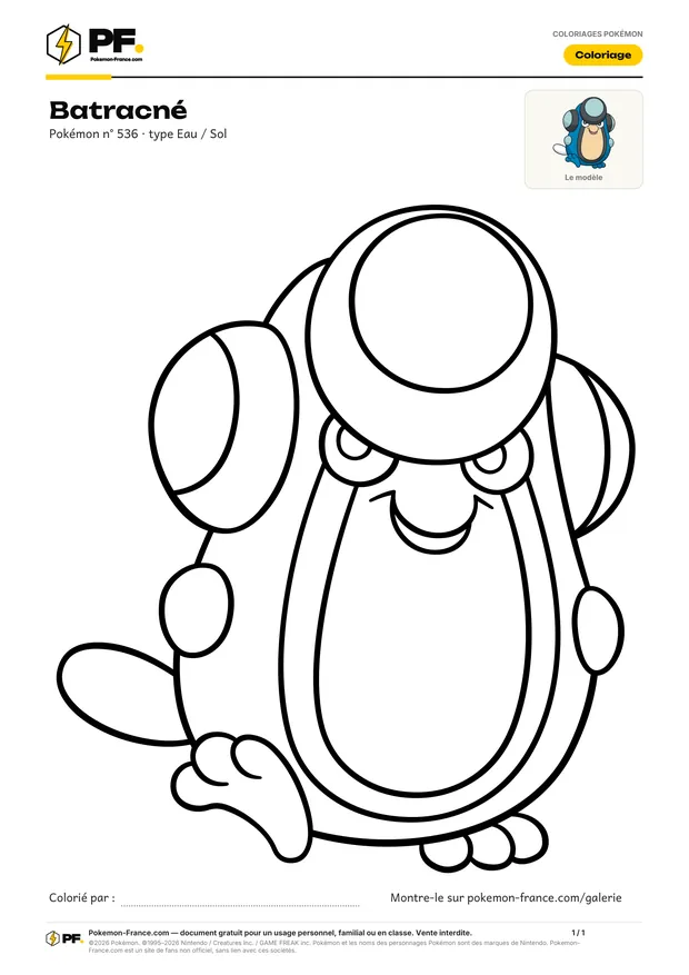 Coloriage Batracné à imprimer au format A4
