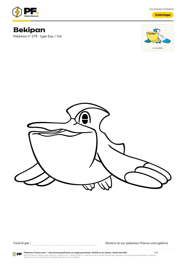 Coloriage Bekipan à imprimer au format A4
