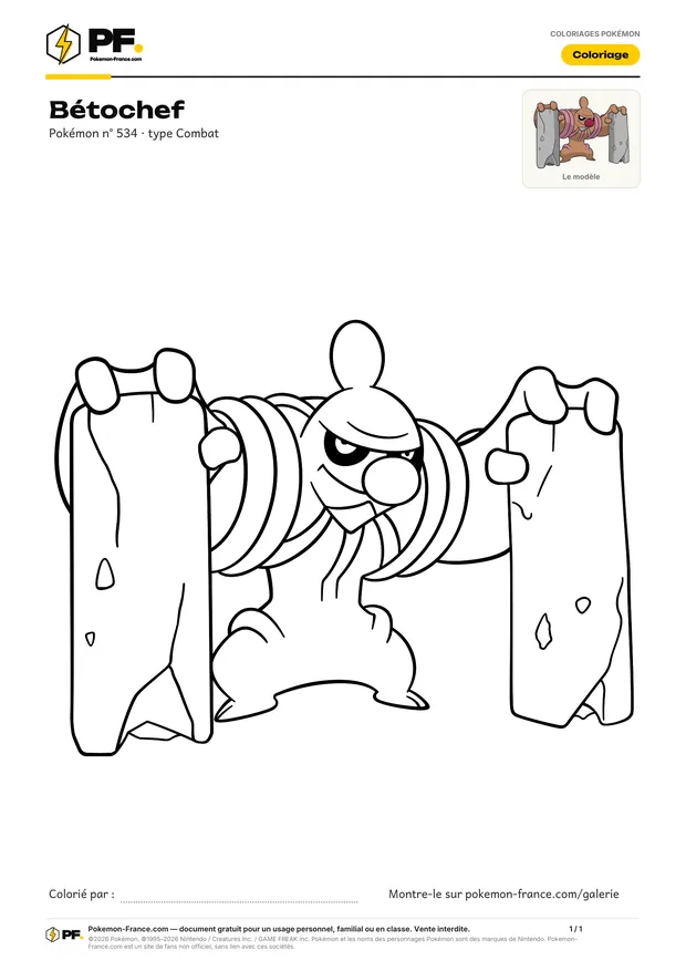 Coloriage Bétochef à imprimer au format A4