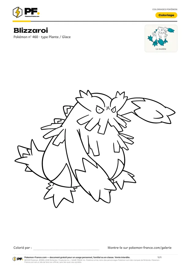 Coloriage Blizzaroi à imprimer au format A4