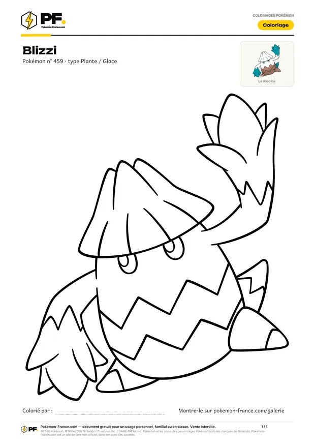 Coloriage Blizzi à imprimer au format A4