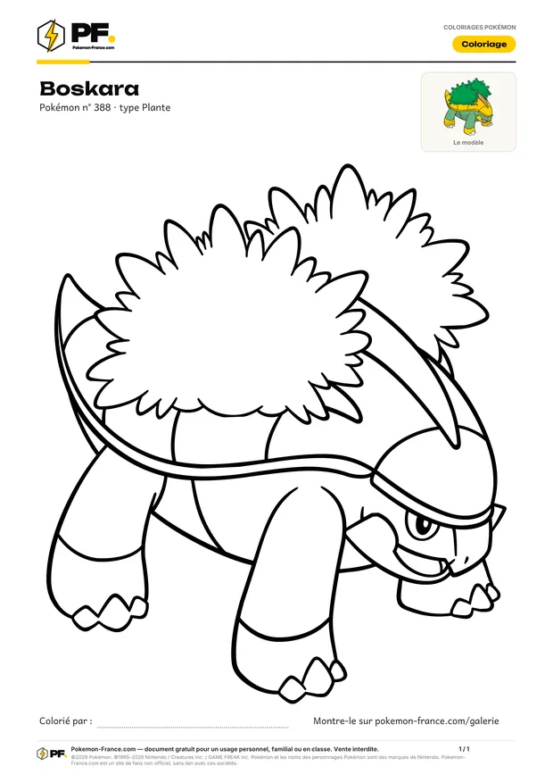 Coloriage Boskara à imprimer au format A4