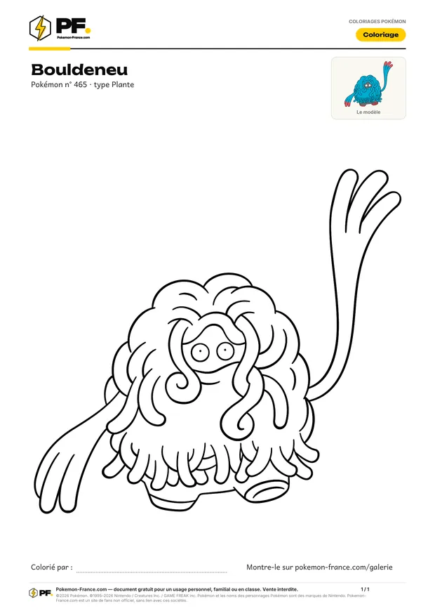 Coloriage Bouldeneu à imprimer au format A4