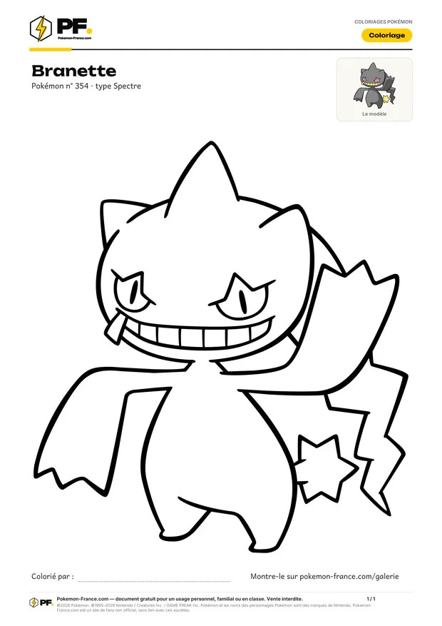 Coloriage Branette à imprimer au format A4