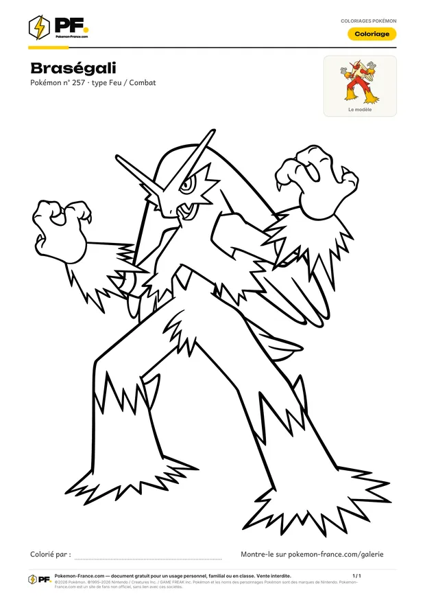 Coloriage Braségali à imprimer au format A4