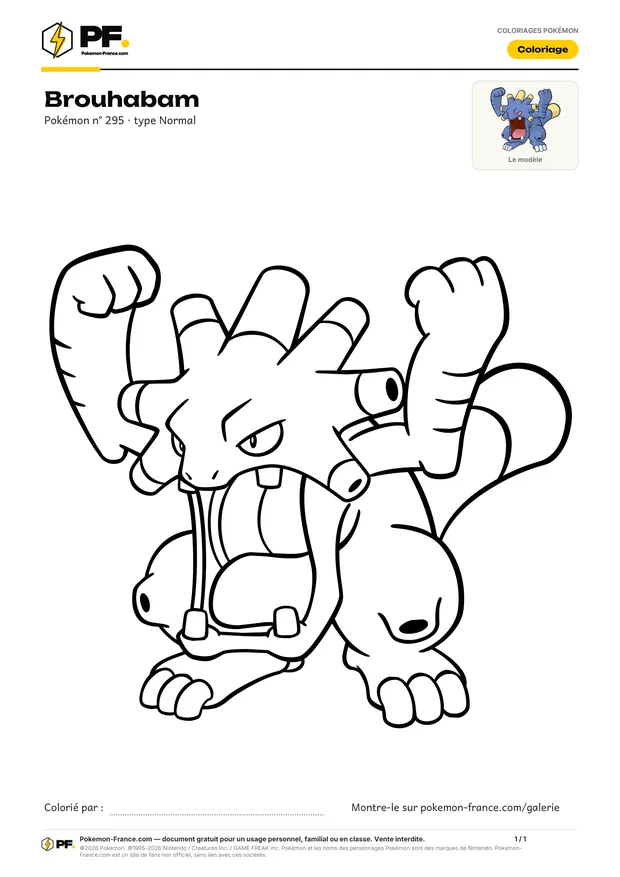 Coloriage Brouhabam à imprimer au format A4