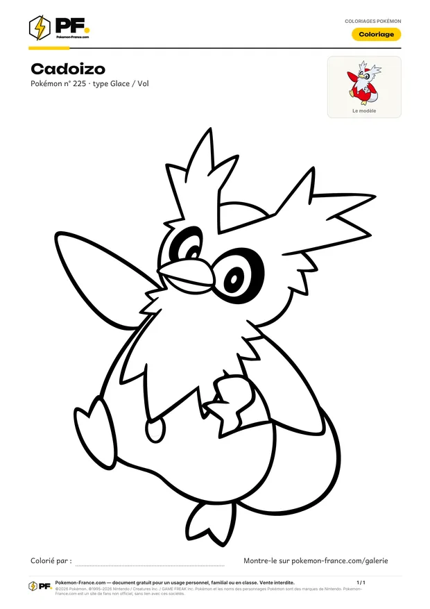 Coloriage Cadoizo à imprimer au format A4