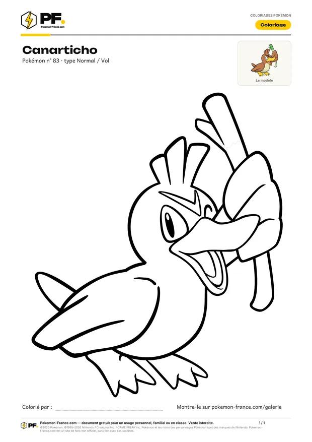 Coloriage Canarticho à imprimer au format A4
