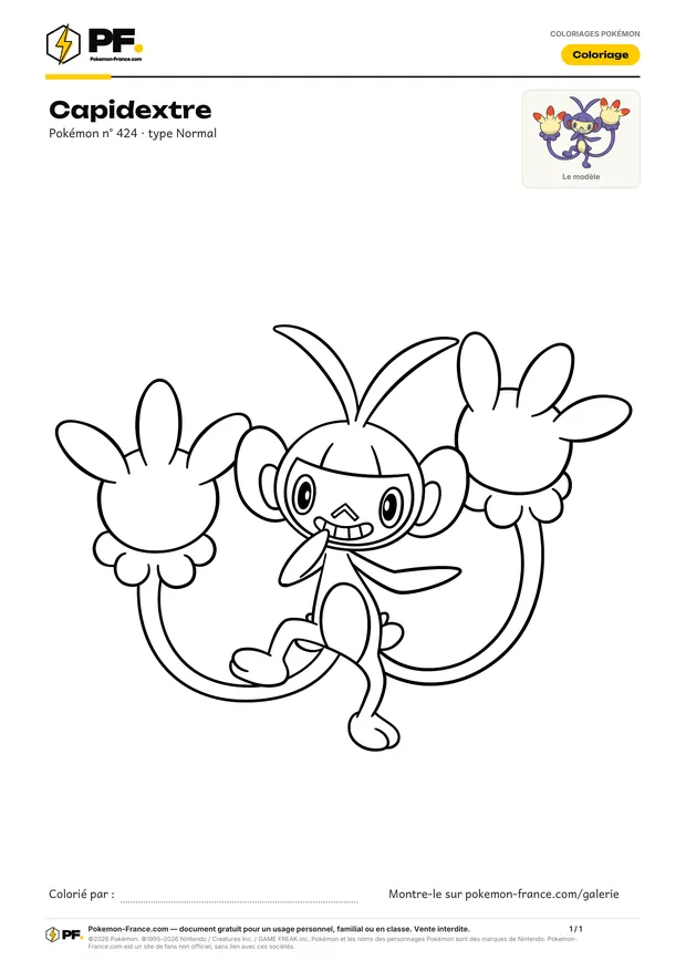 Coloriage Capidextre à imprimer au format A4