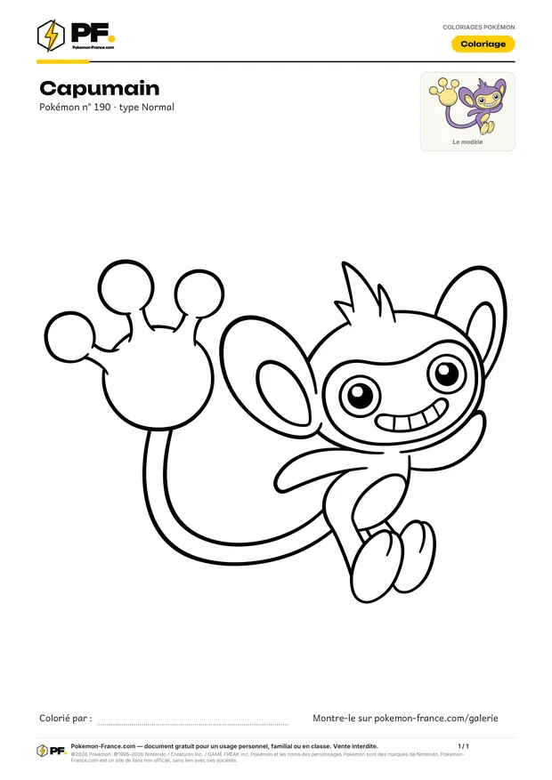 Coloriage Capumain à imprimer au format A4