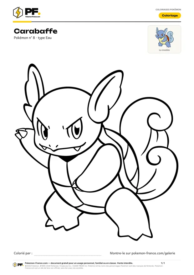 Coloriage Carabaffe à imprimer au format A4