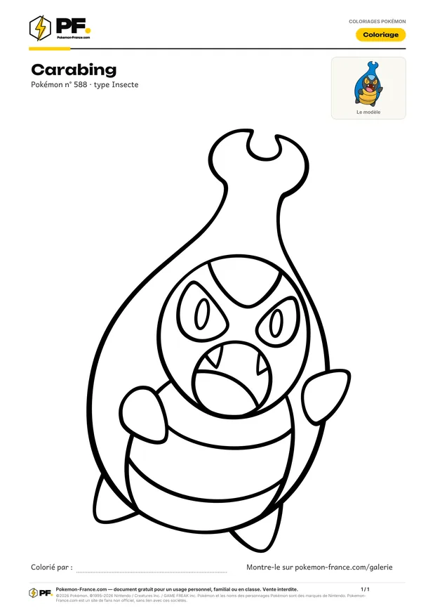 Coloriage Carabing à imprimer au format A4