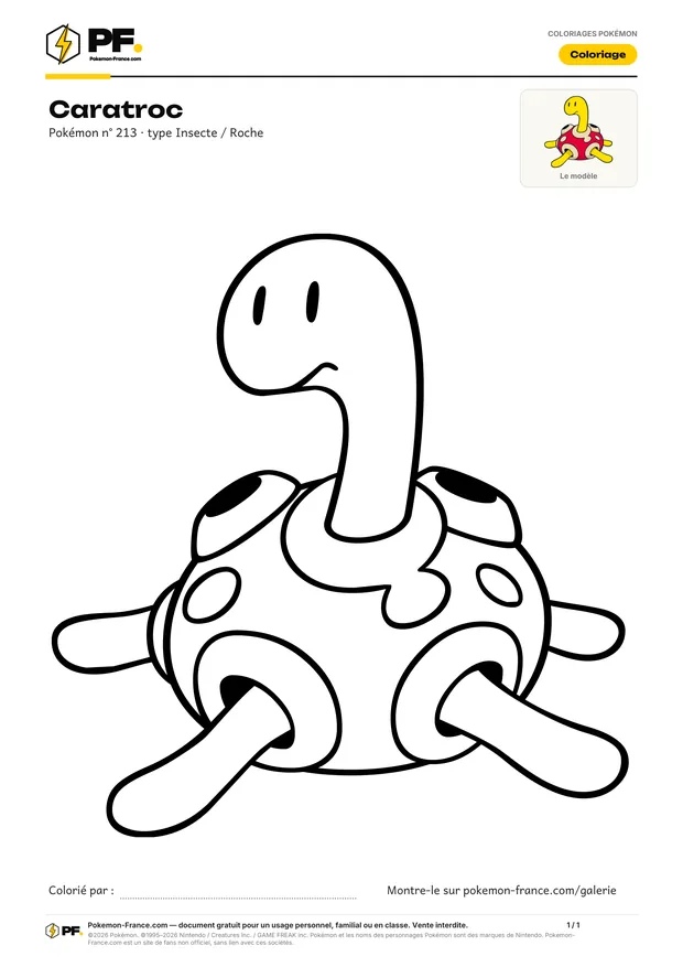 Coloriage Caratroc à imprimer au format A4