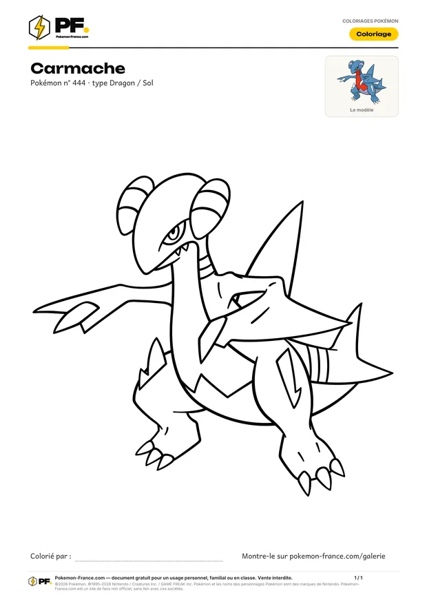 Coloriage Carmache à imprimer au format A4