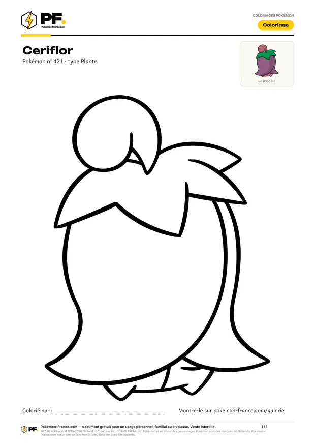 Coloriage Ceriflor à imprimer au format A4