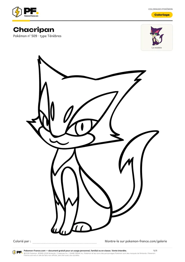 Coloriage Chacripan à imprimer au format A4