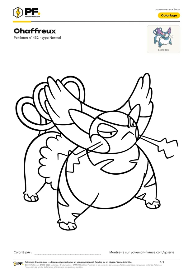 Coloriage Chaffreux à imprimer au format A4