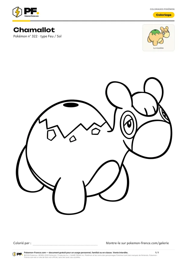 Coloriage Chamallot à imprimer au format A4