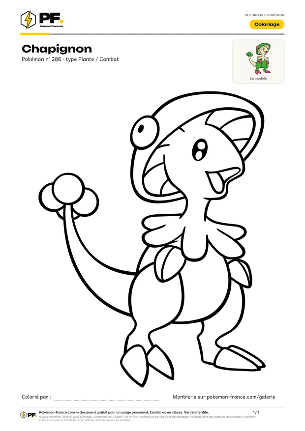 Coloriage Chapignon à imprimer au format A4