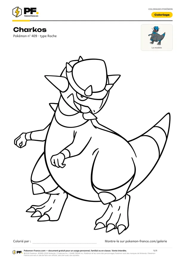 Coloriage Charkos à imprimer au format A4
