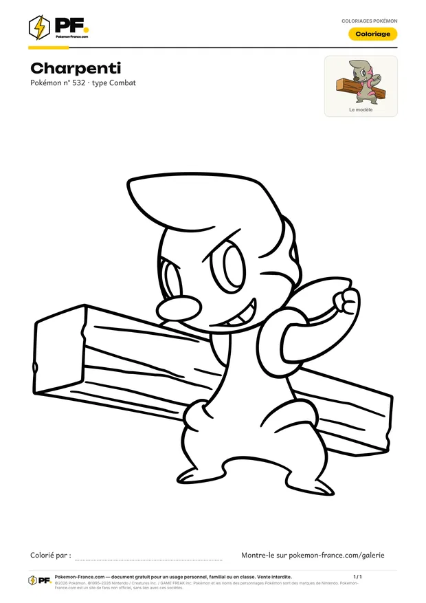 Coloriage Charpenti à imprimer au format A4