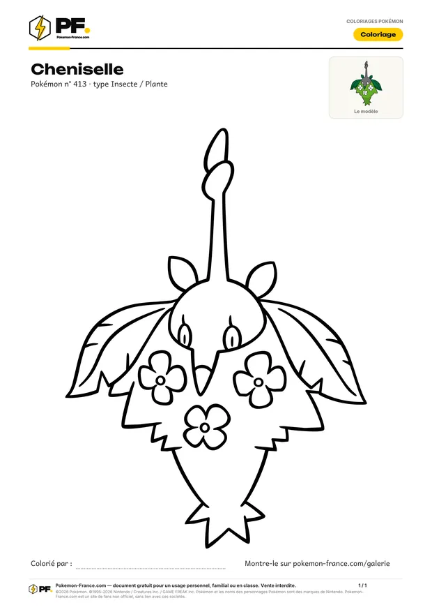 Coloriage Cheniselle à imprimer au format A4