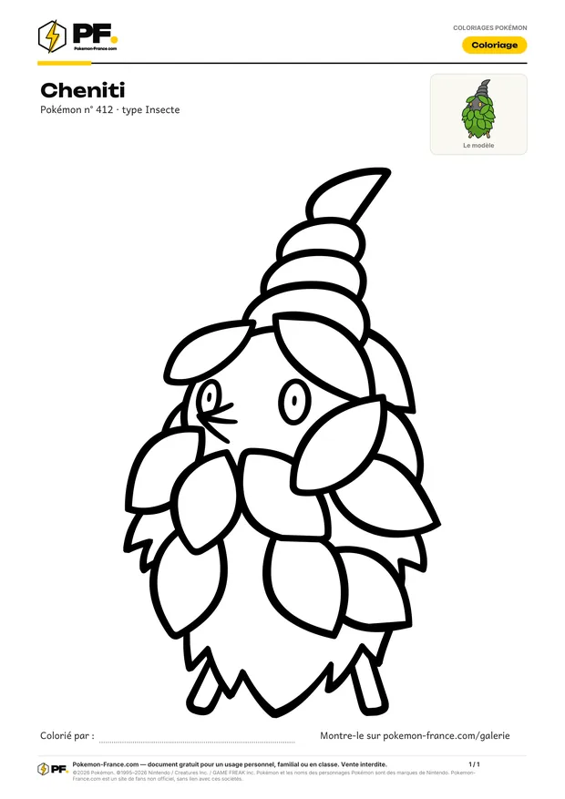 Coloriage Cheniti à imprimer au format A4