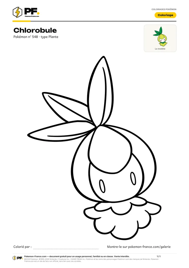 Coloriage Chlorobule à imprimer au format A4