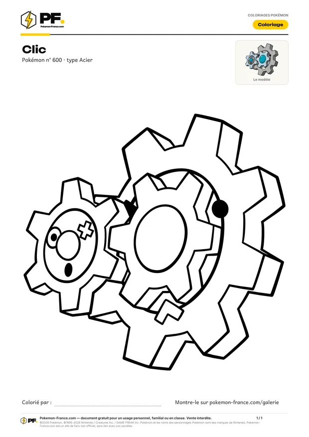 Coloriage Clic à imprimer au format A4