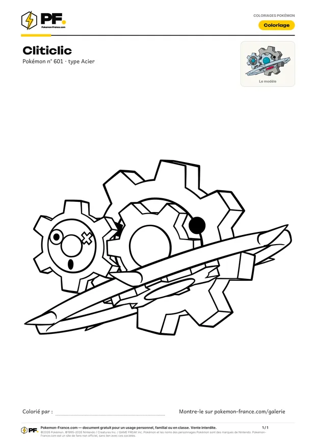 Coloriage Cliticlic à imprimer au format A4
