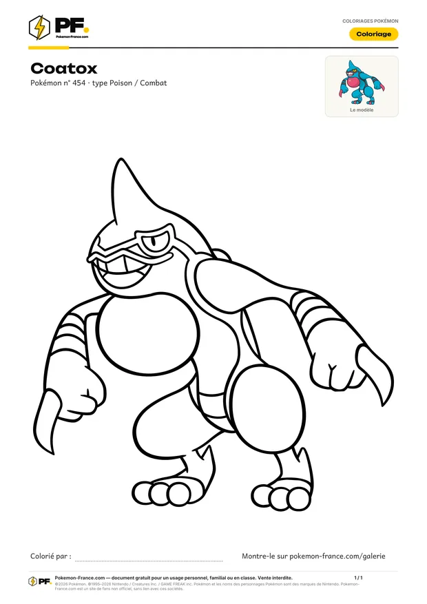 Coloriage Coatox à imprimer au format A4