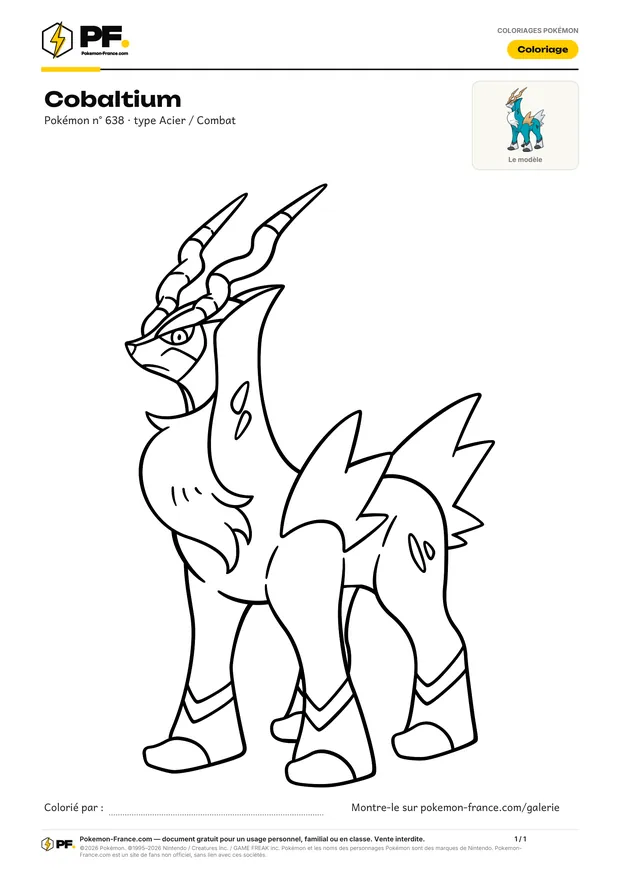 Coloriage Cobaltium à imprimer au format A4