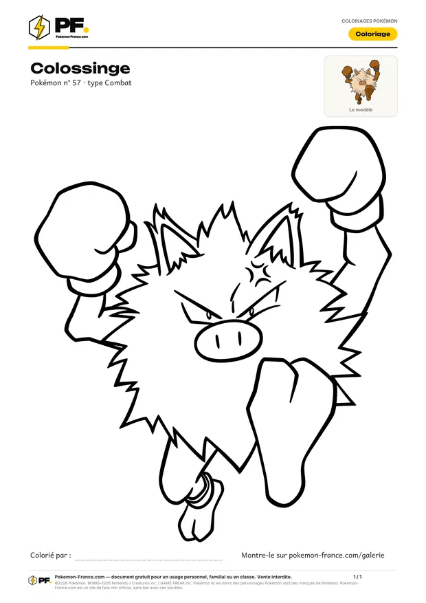 Coloriage Colossinge à imprimer au format A4
