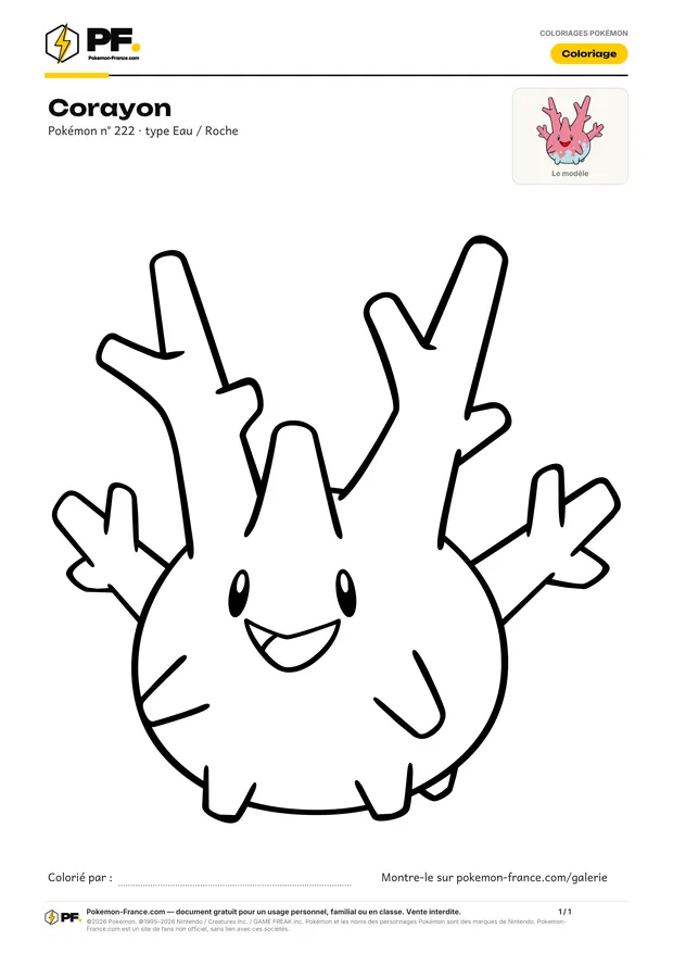 Coloriage Corayon à imprimer au format A4