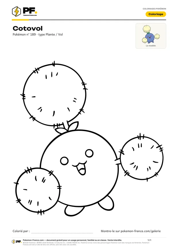 Coloriage Cotovol à imprimer au format A4