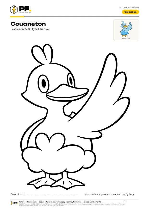 Coloriage Couaneton à imprimer au format A4