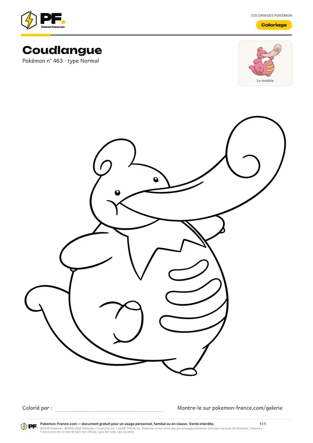 Coloriage Coudlangue à imprimer au format A4
