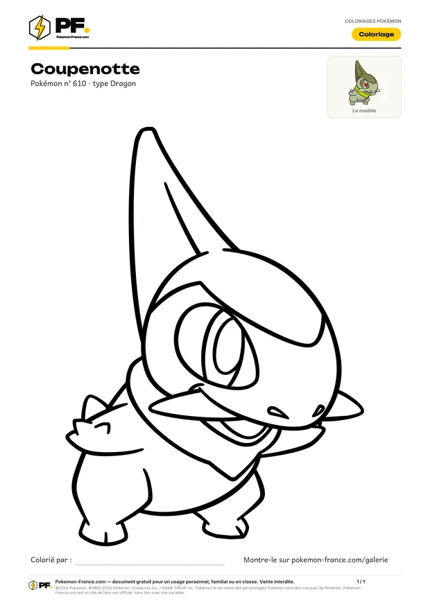 Coloriage Coupenotte à imprimer au format A4