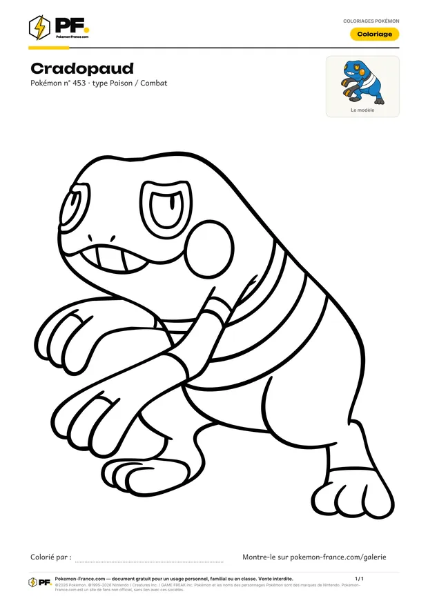 Coloriage Cradopaud à imprimer au format A4