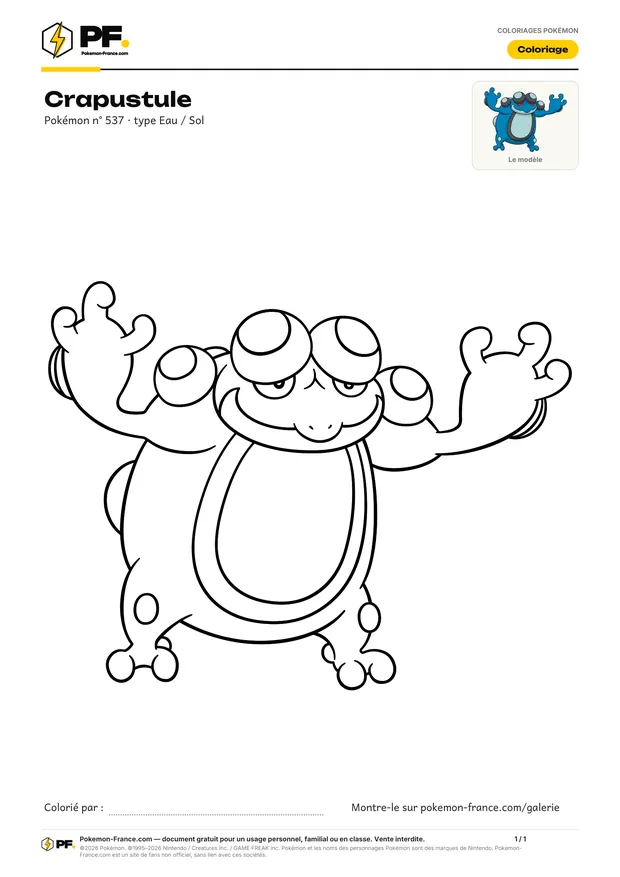 Coloriage Crapustule à imprimer au format A4