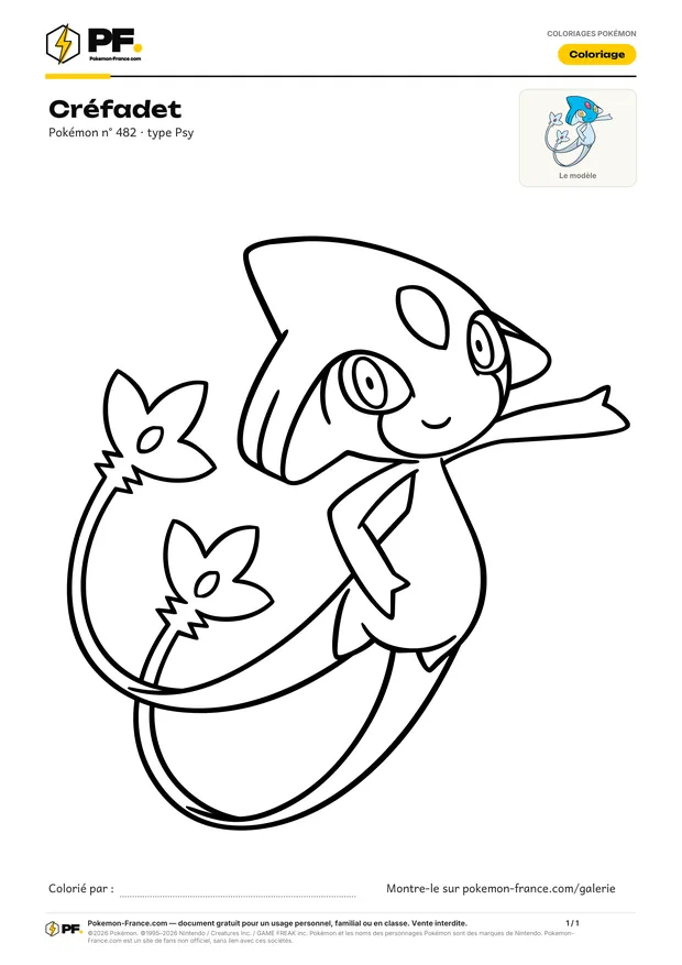 Coloriage Créfadet à imprimer au format A4