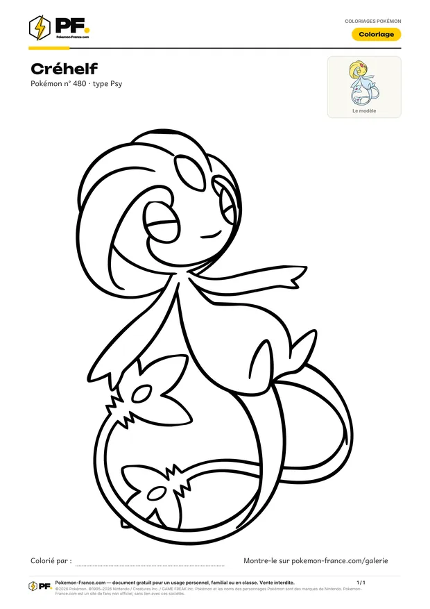 Coloriage Créhelf à imprimer au format A4