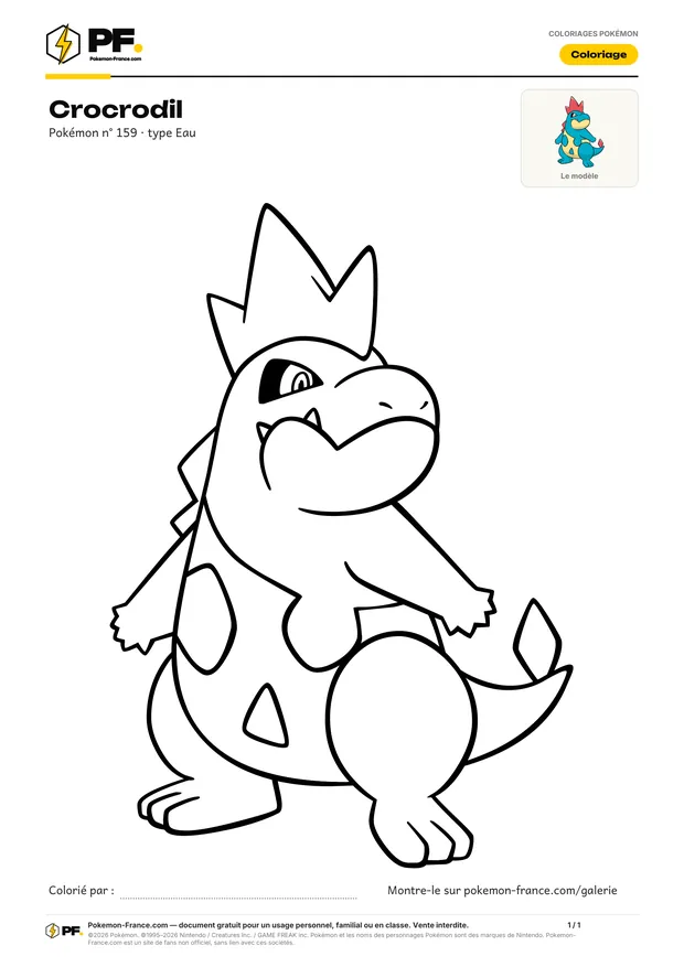 Coloriage Crocrodil à imprimer au format A4