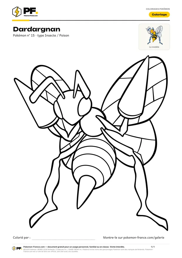 Coloriage Dardargnan à imprimer au format A4