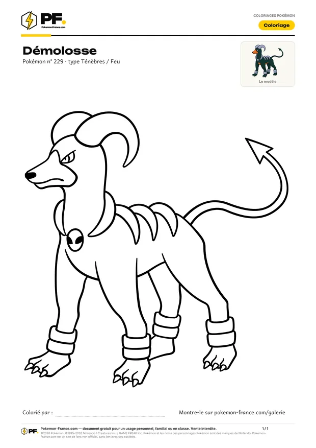Coloriage Démolosse à imprimer au format A4
