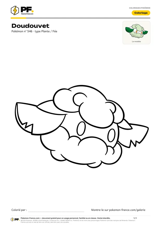Coloriage Doudouvet à imprimer au format A4