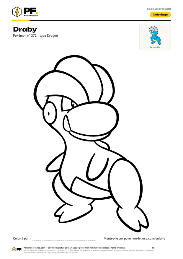 Coloriage Draby à imprimer au format A4